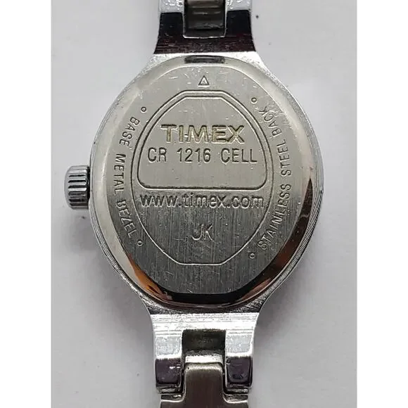 Women's Timex watch Iridescent blue face. Silver bracelet band